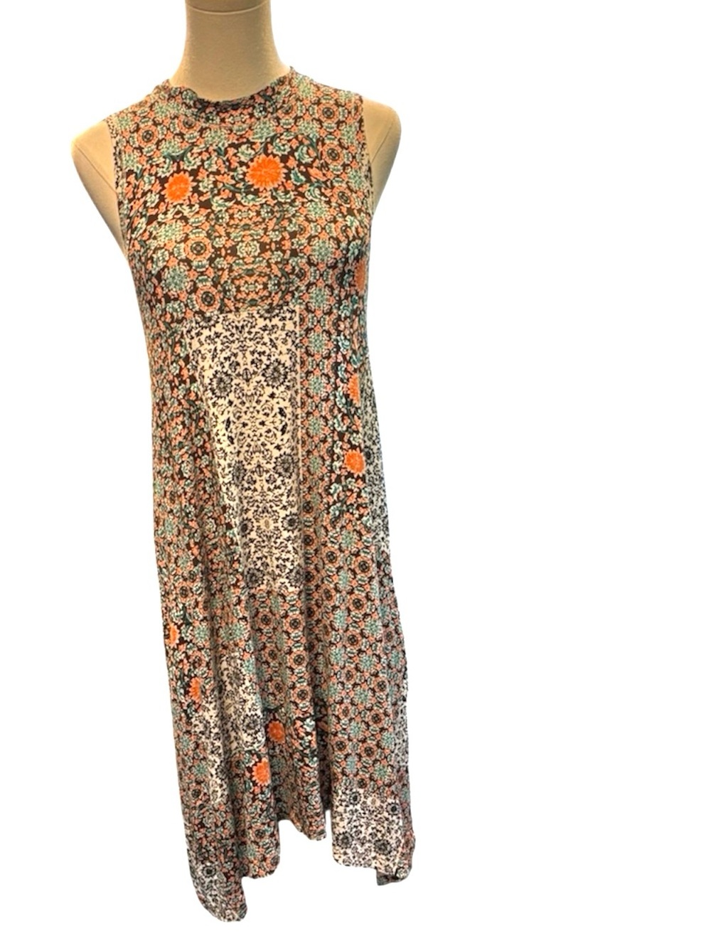 Maeve Anthropologie Mixed Print Asymmetrical Midi Dress – Size Medium